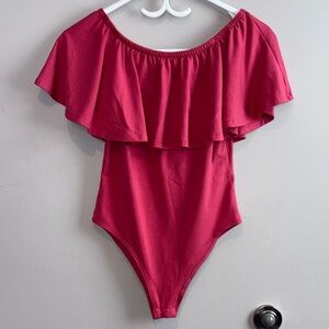 Zenana Off-Shoulder Ruffle Bodysuit